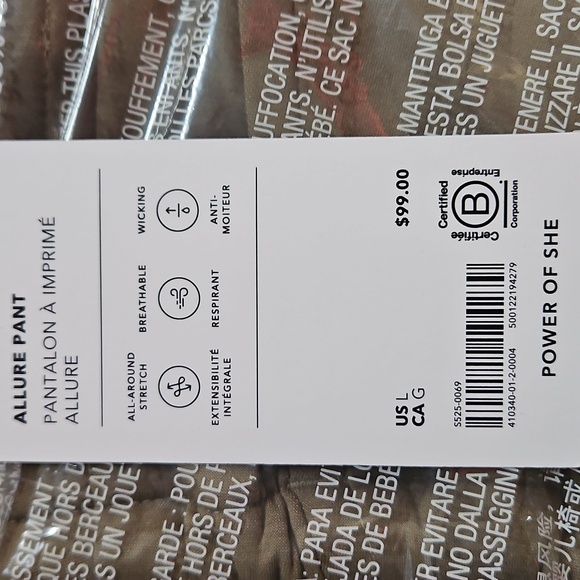 NWT Athleta Allure High Rise Pant Olive Branch Size L - Picture 8 of 9